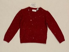 TCP Girls Cozy Soft Sequin Embellished Knit Pullover Sweater, Red, XS 4 , NWT