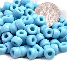 Pony, Roller Beads, 6mm, 2mm Hole, Opaque Turquoise w/Glossy Finish, 50 Pcs, 85