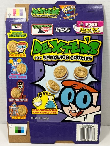Dexter's Mini Sandwich Cookies Box Keebler Cartoon Network 2003