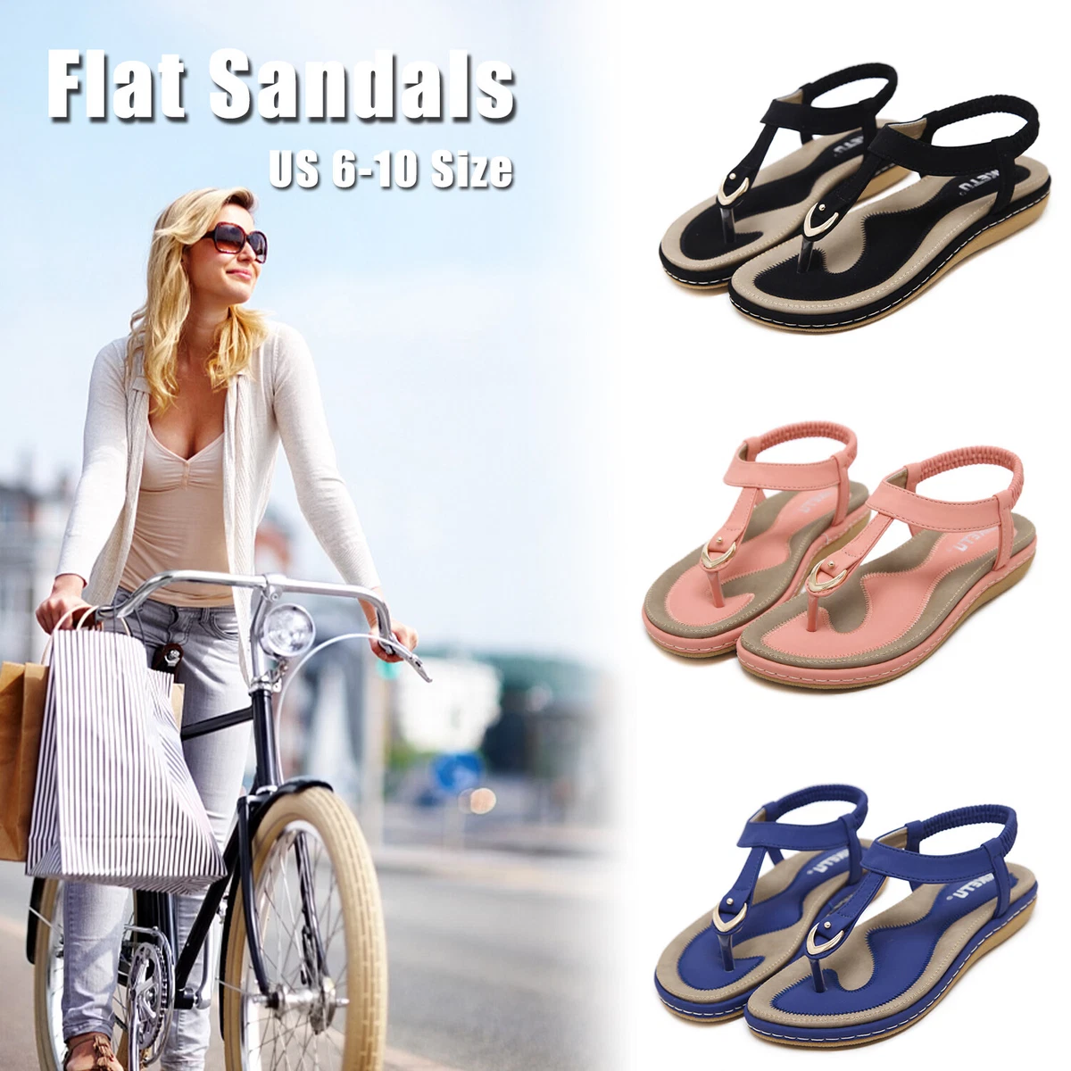 Variedshoes women casual clearance slip on flats sandals