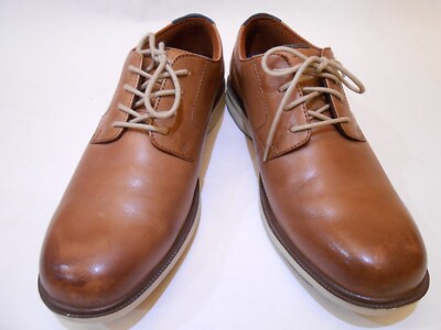 Nunn Bush Mens Leather Oxfords Size 9.5 Tan Dress Shoes Nunn Bush Calderone Plain Toe Oxfords, Cognac - Tan | Dress  main image 2