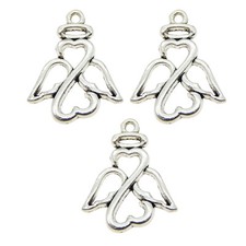 20pcs Vintage Style Silver Tone Alloy Angel Shape Charms Pendants Findings 32427