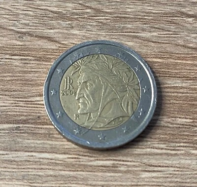 Pièce Rare 2 Euro - Italie 2002 - Danté Alighieri - Photo 1/2