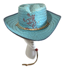 1950's Child Vintage Straw Cowboy Hat  21" size 6  5/8