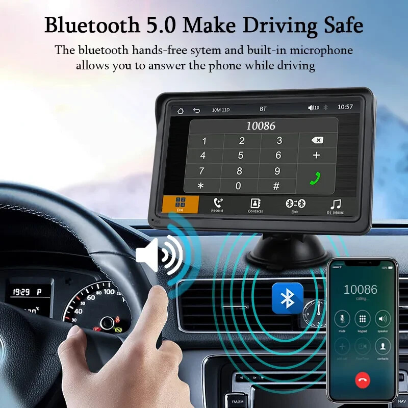 CarPlay Android Auto Lettore Video Touch Screen 7" USB Aux - Miniatura 9