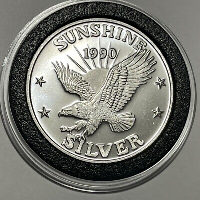 1990 Sunshine Silver Eagle RARE Vintage Coin 1 Troy Oz .999 Fine