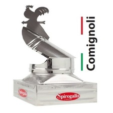 Comignolo SpiroGallo Base Rettangolare Girevole C/Cuscinetti x Canne Fumarie. CE