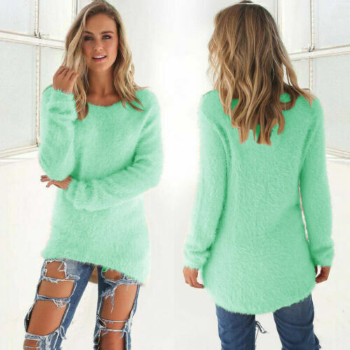 Para mujeres Cálido Suelto Jersey Vestido Pullover Prendas para el torso Suéter Informal Invierno Manga Larga - Imagen 4 de 24