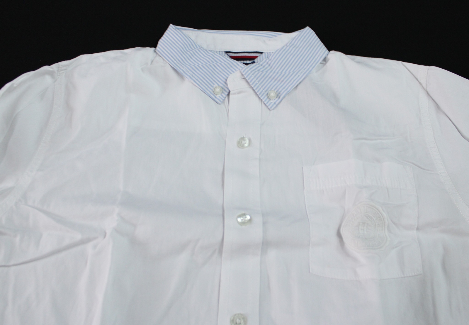Tommy Hilfiger Big Boys Essential Tommy Long Sleeve Shirt AP2 Fresh White Large image 3