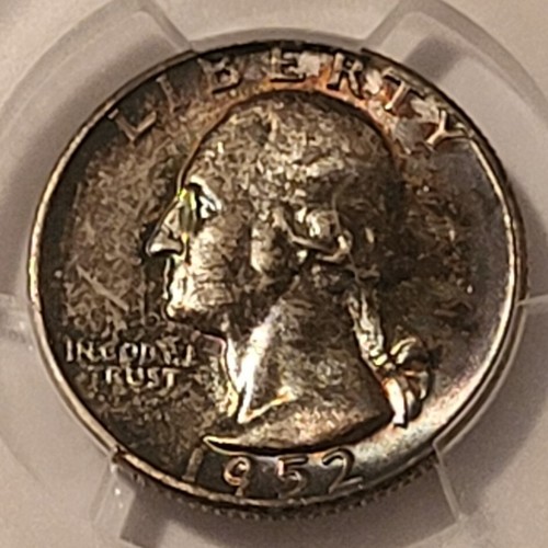 PCGS 1952 Washington Quarter MS67 Toned GSH - Picture 3 of 4