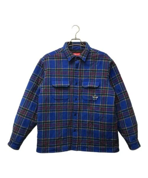 Veste Supreme 21Fw matelassée à carreaux chemise en flanelle tartan à carreaux homme