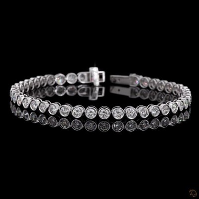 IGI 4,56 ct Lab Grown Diamond Tennis Bracelet E - F VS 14k White Gold
