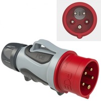 Pce Cee-Phasenwender Stecker 16A 5P Grip Rot