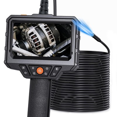 Endoscope Camera with Light and 50ft Semi-rigid Cable, Skyear Handheld Borescope