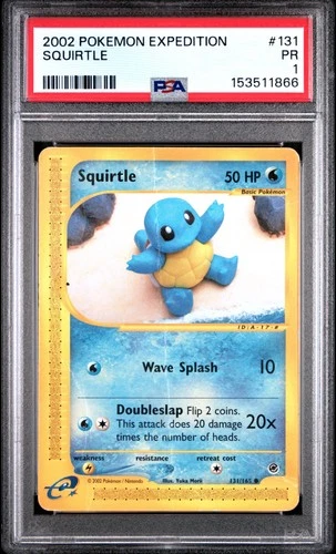 2002 POKEMON EXPEDITION #131 SQUIRTLE PSA 1