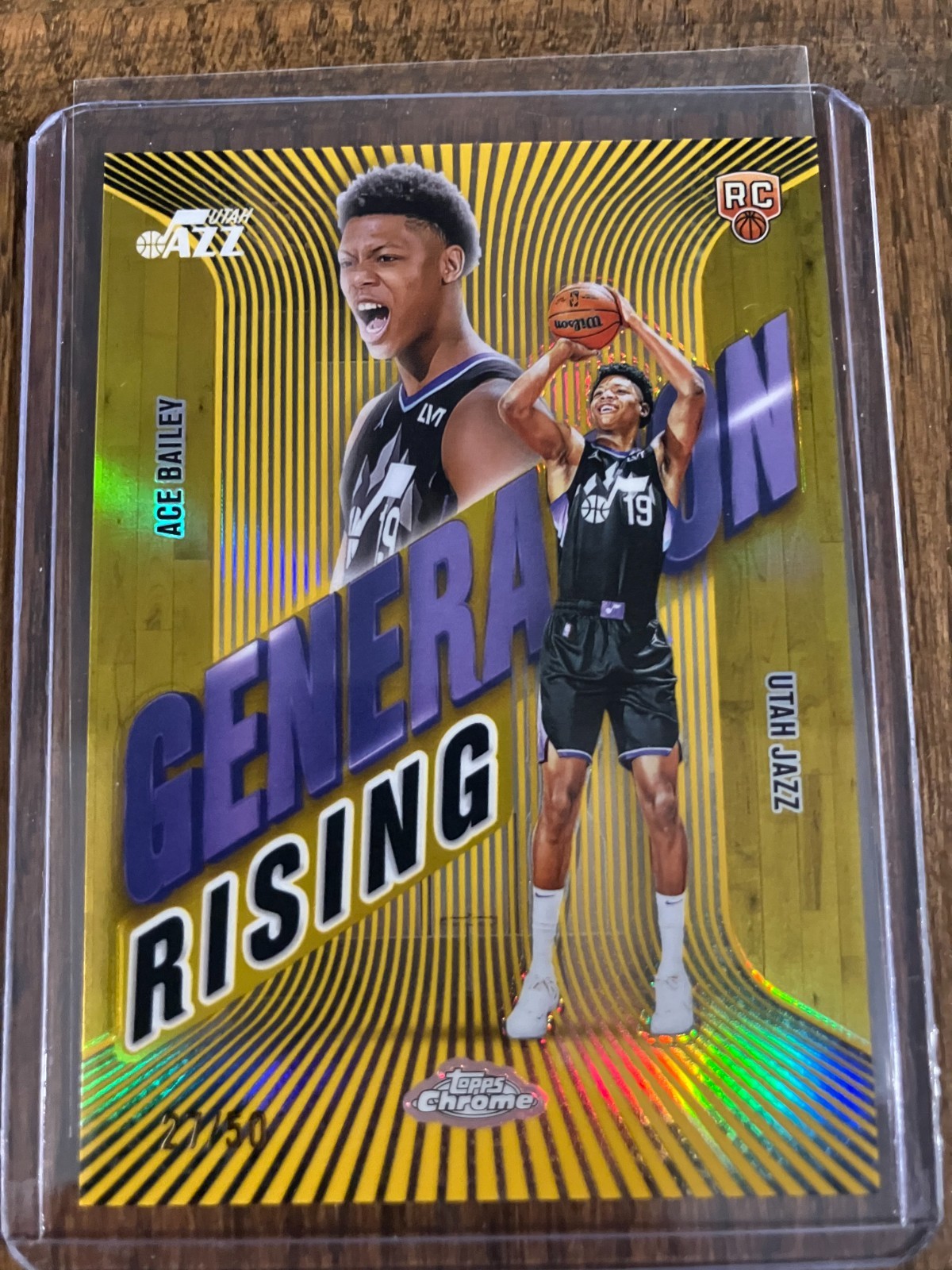 2025-26 Topps Chrome Ace Bailey ROOKIE Generation Rising Gold /50 Jazz RC