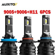 6X 9005 CANBUS 9006 LED H11 Combo Headlight CSP 100W Light Bulbs High Low Beam N