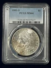 1881 S PCGS MS 64 Morgan Silver Dollar Toning