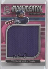 2021 Spectra Monumental Memorabilia Neon Pink Prizm 10/20 Travis d'Arnaud b8h