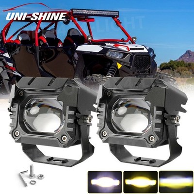 2X 3'' LED Work Light Spot Cube Pods White Yellow Driving Fog Lamp For Can-Am