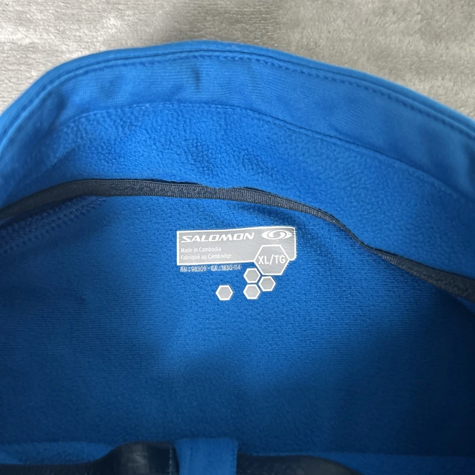 Salomon Shirt Mens XL Long Sleeve Performance Blue Athletic Outdoor Running Top - Image 4 of 4