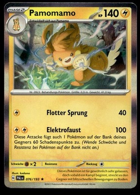 Pamomamo 076/193 Rare Holo Paldea Evolved Pokemon NM Deutsch