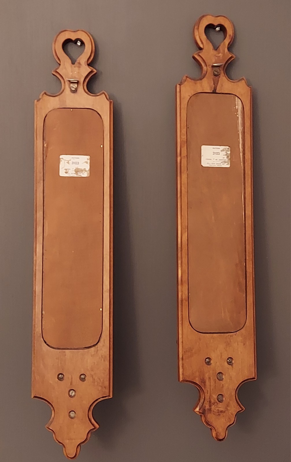 Vintage Pair 2 Tell City Chair Co. Mirror Candle Holder Wall Sconces