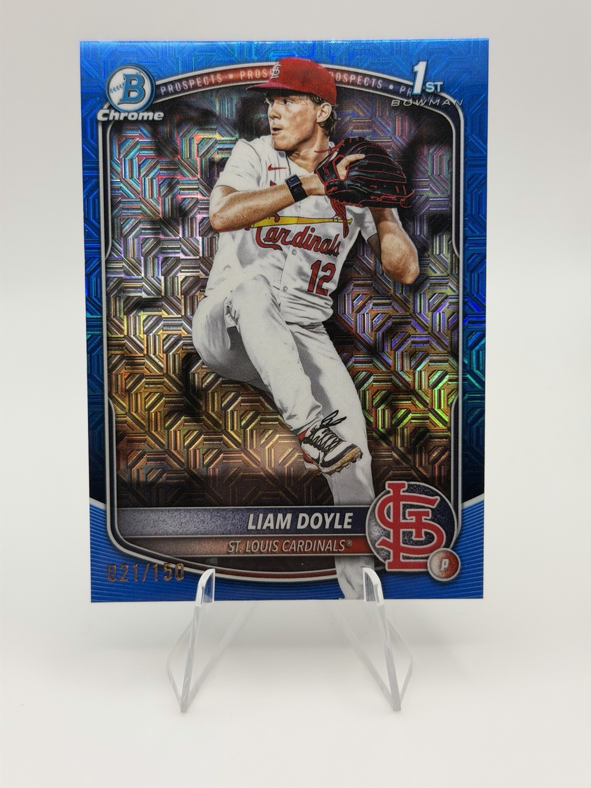 2025 Bowman Draft Liam Doyle #BDC-12 Blue Mojo Chrome Refractor /150 1st Mega