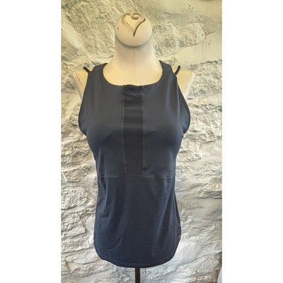 GapFit Medium Impact Tank Padded Shelf Bra Gray M Comfort Workout Yoga 