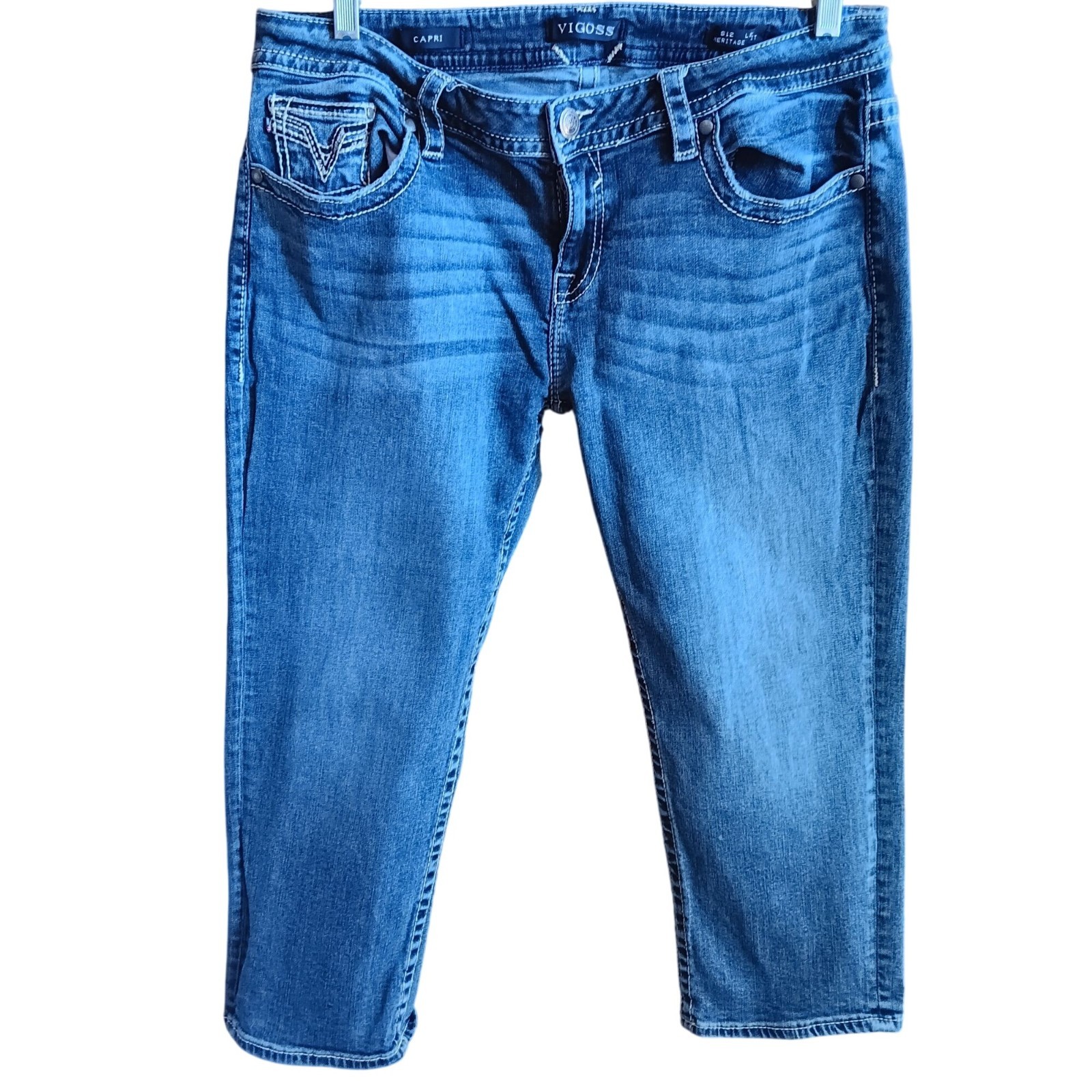 Vigoss Womens Jeans s 12 Heritage Fit Denim Capri Jeans 36"