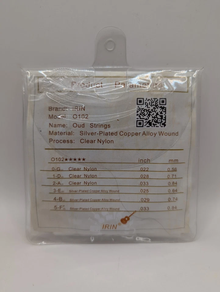Oud Strings, Silver-Plated Clear Nylon Copper Alloy Wound Oud Strings Set - Image 2 of 3