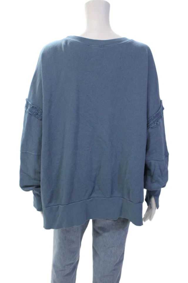 Sudadera Pullover Three Dots Para Mujer Cuello Redondo Manga Larga Azul Talla XL Foto 3 de 4
