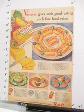 newspaper ad 1946 American Weekly VELVEETA Kraft condiment cream cheese mustard