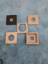 Five lens boards for the Graphic View camera. Look inside for specifics and pics