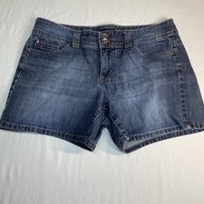 Womens Tommy Hilfiger Blue Denim Jean Shorts Double Buttons 100 Cotton Size 10