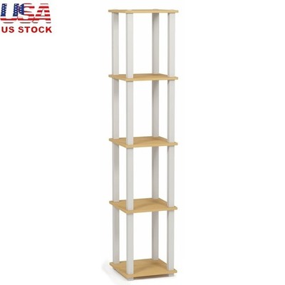 Open Display Rack 5 Tier Storage Shelves Freestanding PVC Tube Easy Assembly New