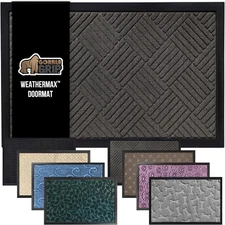 GORILLA GRIP 100% Waterproof All-Season WeatherMax Doormat US Designed Natural R