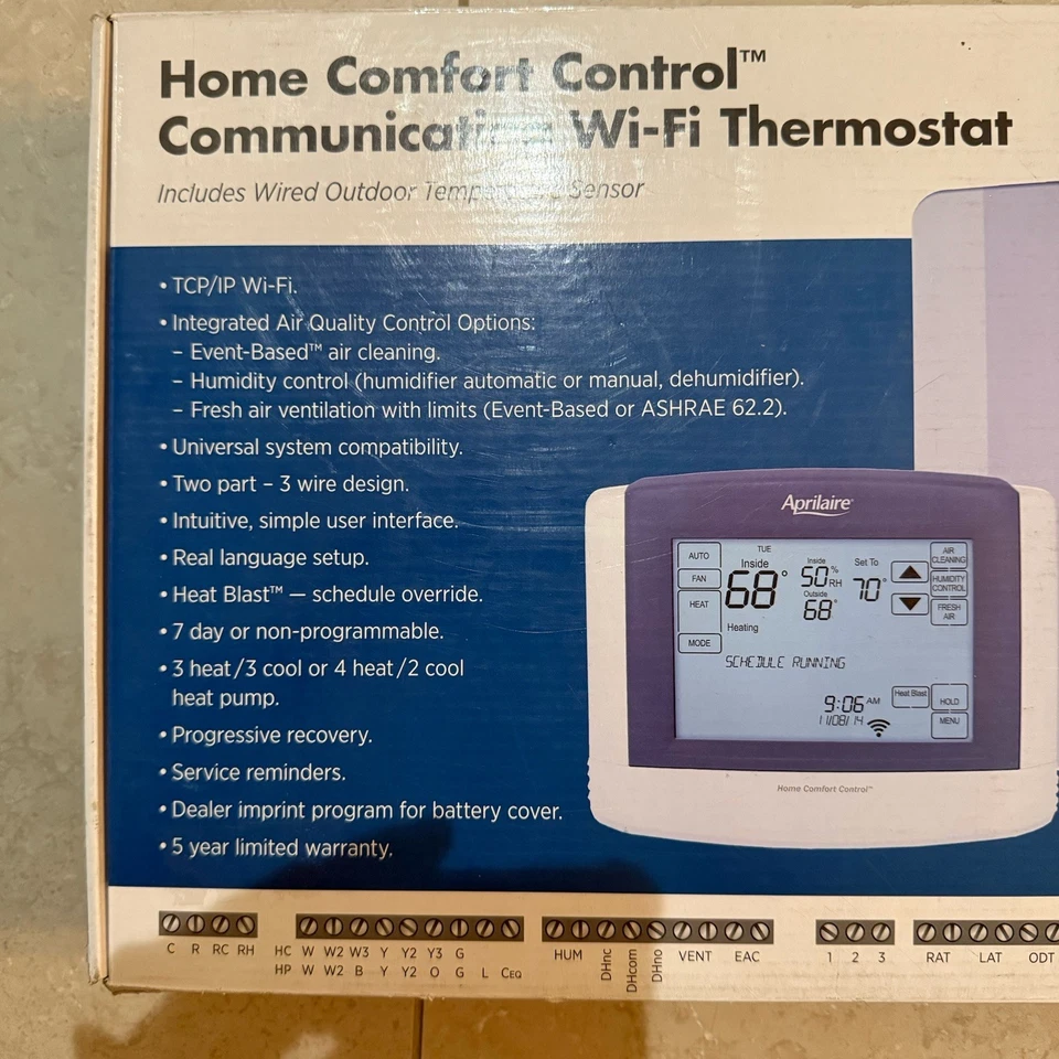 NEW Aprilaire Home Comfort Control Communicating Wi-Fi Thermostat, Model 8830 - Image 3 of 4