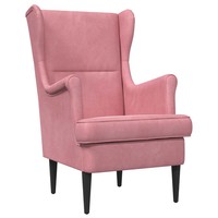 Sessel Rosa Samt Polsterstuhl Wohnzimmer Lesesessel Stoff Gepolstert