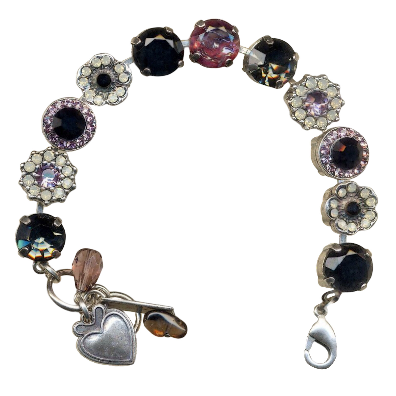 Mariana Bracelet Exquisite Black Diamond, Lavender, Jet, White Opal, & Marble...