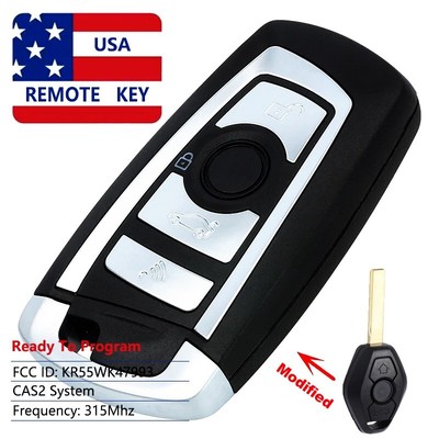 Modified Flip Remote Key Fob 3 Button 315 MHz for BMW CAS2 E38 E46 E60 E63 E64