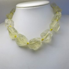 Kette Citrin Rohstein 30mm / 43cm Geschenke für Frauen Natürlich und Kraftvoll