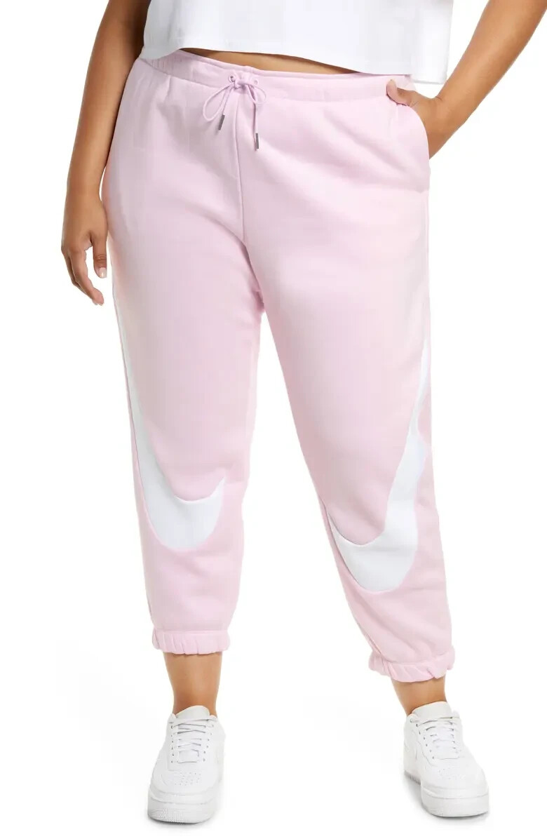Nike Sportswear Womenu0026#039;s Plus Swoosh Easy Fleece Jogger Pants Pink 3X  Free Ship | eBay