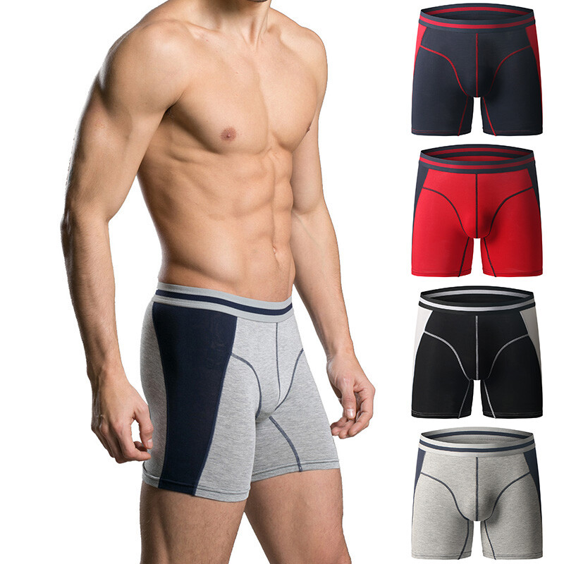 Hombres Ubicación Boxers Pantalones Cortos Deporte Pierna Más Larga Boxer Pantalones Cortos Adulto Ropa Interior M-3XL