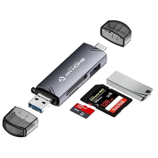 AnHome 6-in-1 USB C OTG SD Card Reader with Memory Adapter
