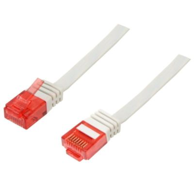 Netzwerkabel 1-20m CAT.5e Ethernet LAN Patchkabel Flachband RJ45 UTP grau