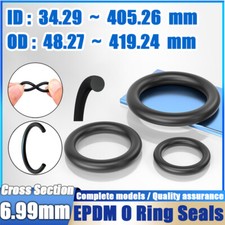Metric EPDM Rubber O Ring Seals 6.99mm Cross Section 34.29mm-405.26mm ID O Rings