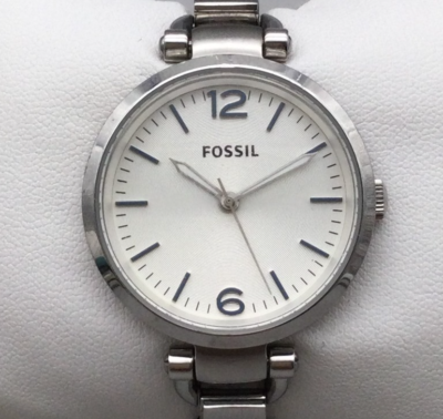 Fossil Georgia White Dial Blue Stainless Steel Watch Fossil ES3335 Heather White Dial Blue Leather Strap Women main image 3