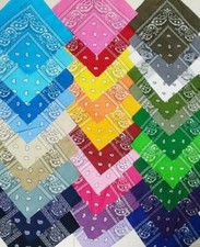 12 pieces bandana 22" x 22" assorted colors and design randomly picked
