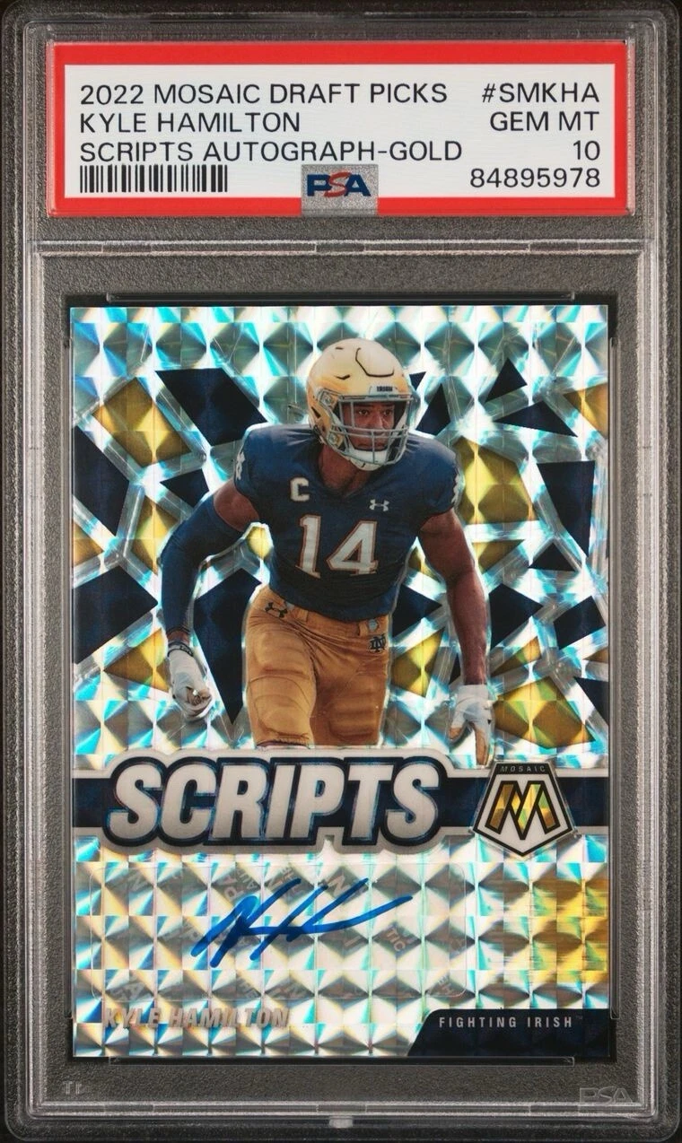 Kyle Hamilton Panini Mosaic Draft Picks Scripts Autographs #SMKHA Gold